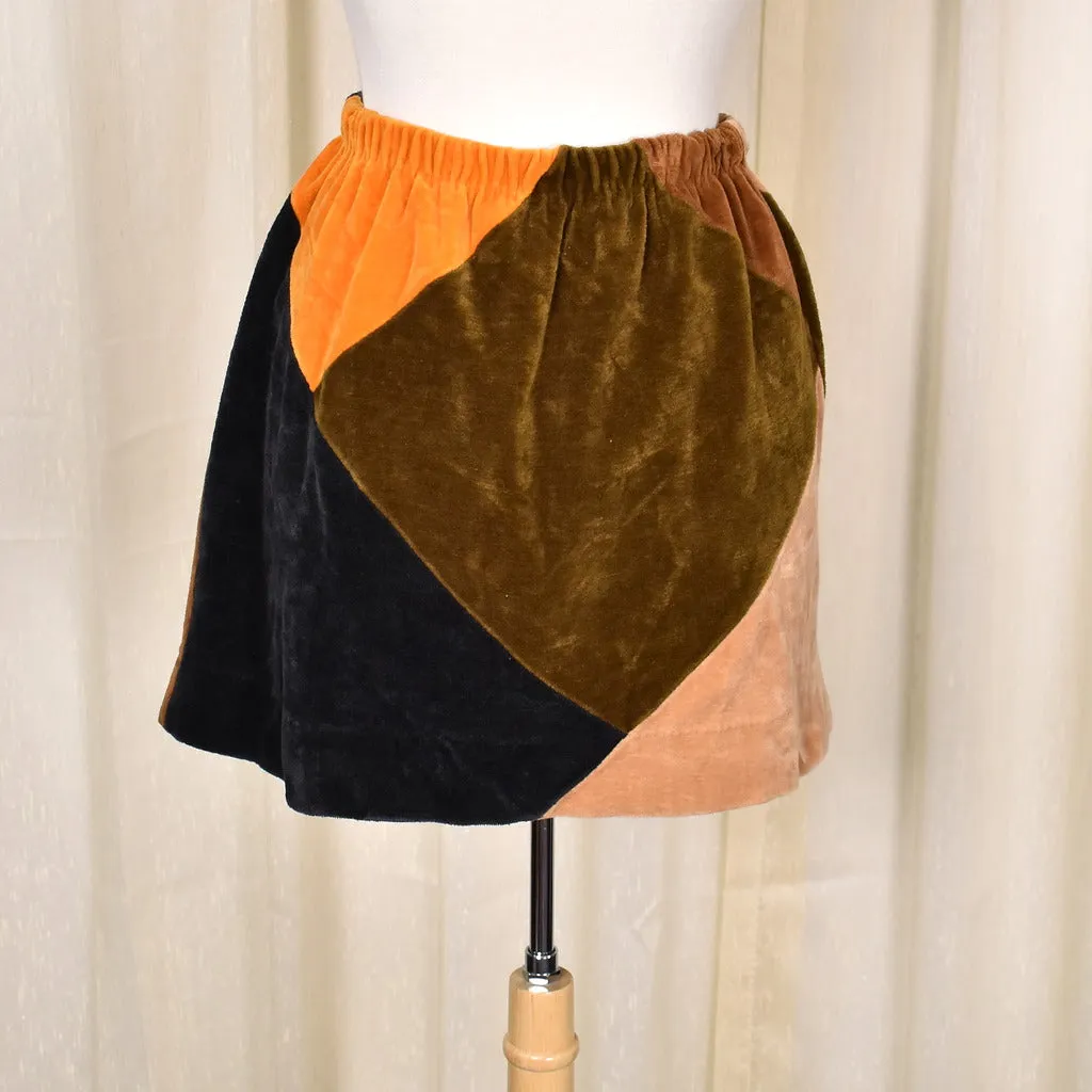 1960s Vintage Velour Patchwork Mini