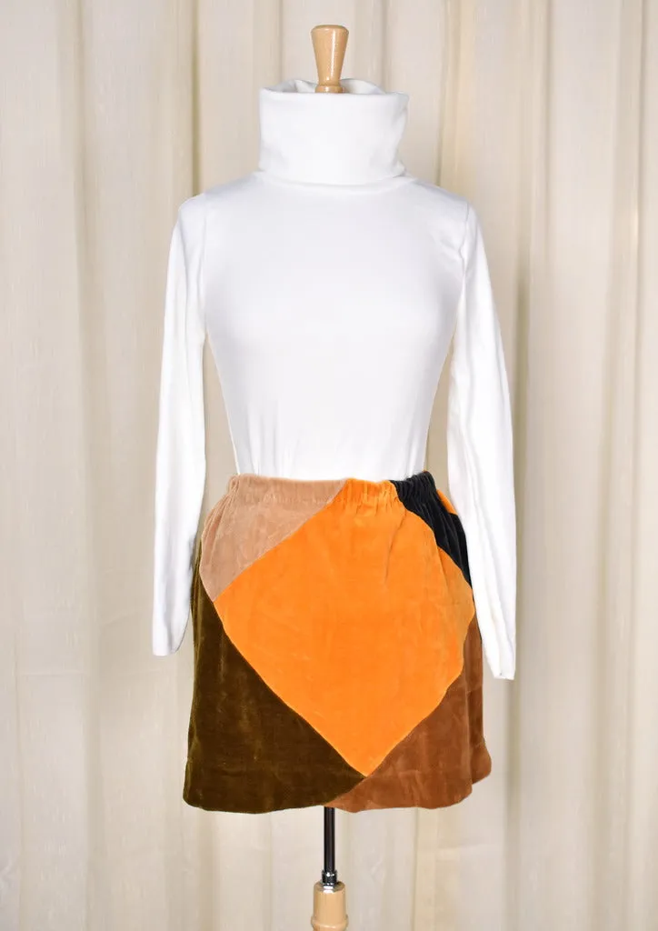 1960s Vintage Velour Patchwork Mini