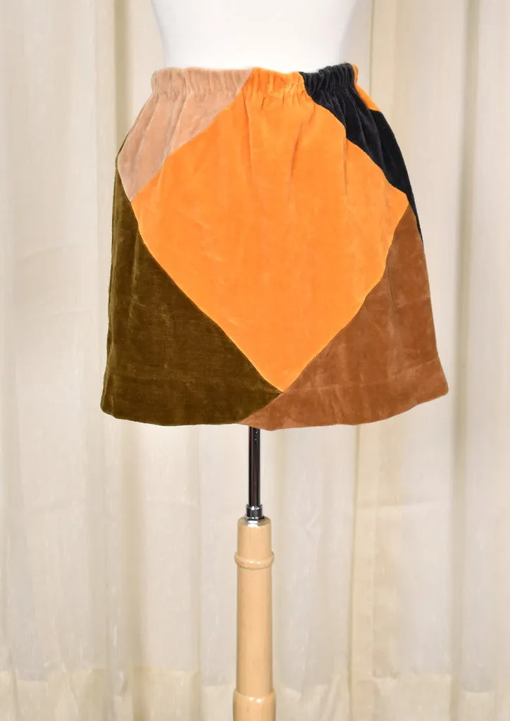 1960s Vintage Velour Patchwork Mini