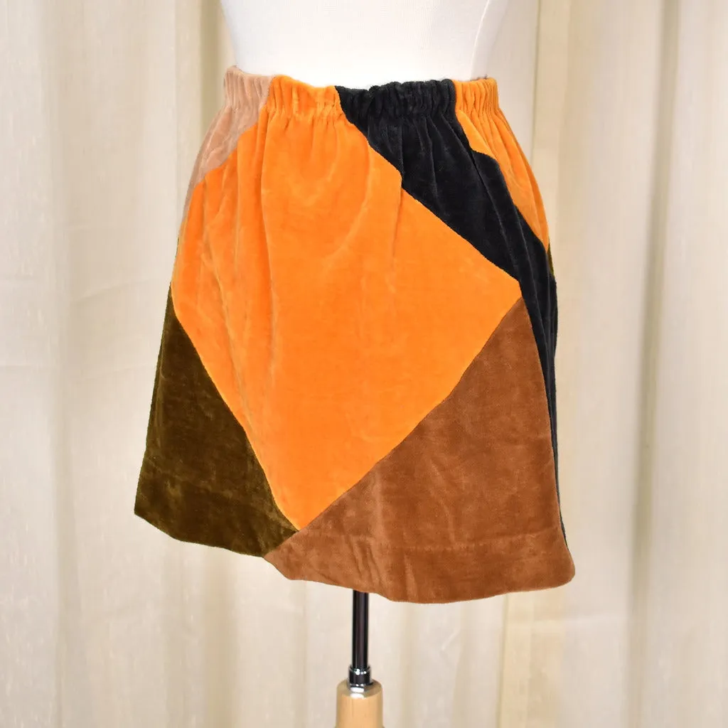 1960s Vintage Velour Patchwork Mini