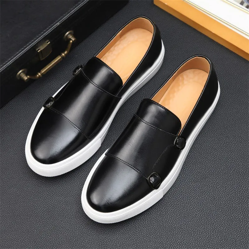 2024 new summer loafers for men, Korean version, trendy, versatile, casual, British genuine leather lazy shoes, breathable