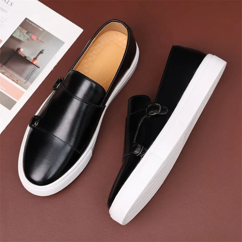 2024 new summer loafers for men, Korean version, trendy, versatile, casual, British genuine leather lazy shoes, breathable