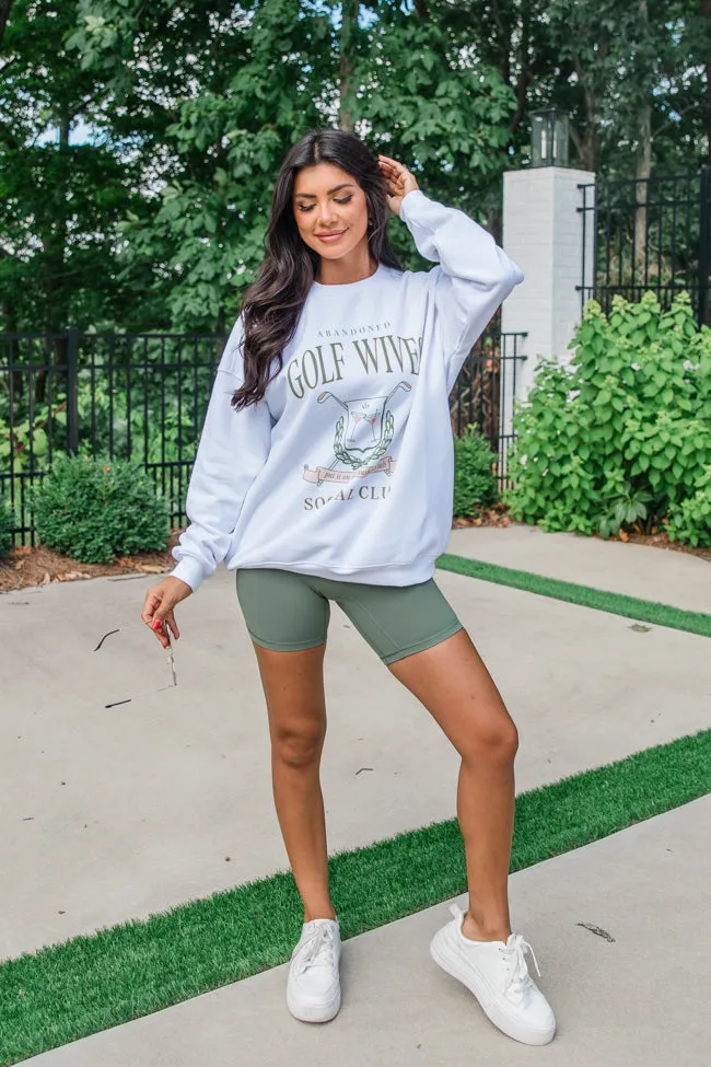 Abandoned Golf Wives White Oversized Graphic Sweatshirt