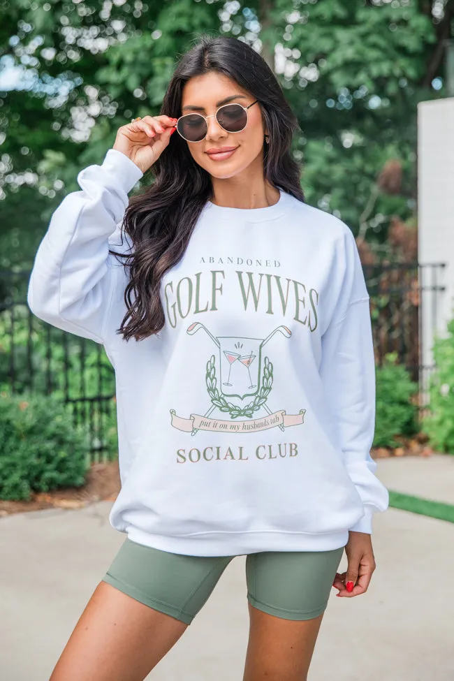 Abandoned Golf Wives White Oversized Graphic Sweatshirt