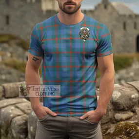 Agnew Ancient Tartan Cotton T-Shirt with Family Crest