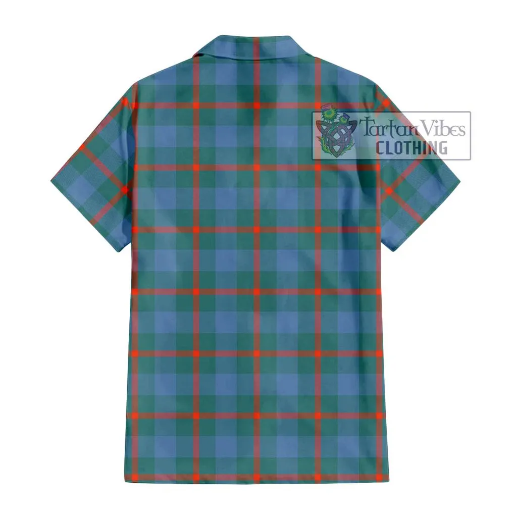 Agnew Ancient Tartan Short Sleeve Button Shirt with Family Crest DNA In Me Style