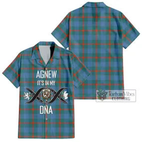 Agnew Ancient Tartan Short Sleeve Button Shirt with Family Crest DNA In Me Style