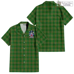 Aldborough Irish Clan Tartan Short Sleeve Button Up with Coat of Arms