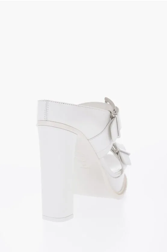 Alexander McQueen Leather Sandals With Buckles Heel 13 cm