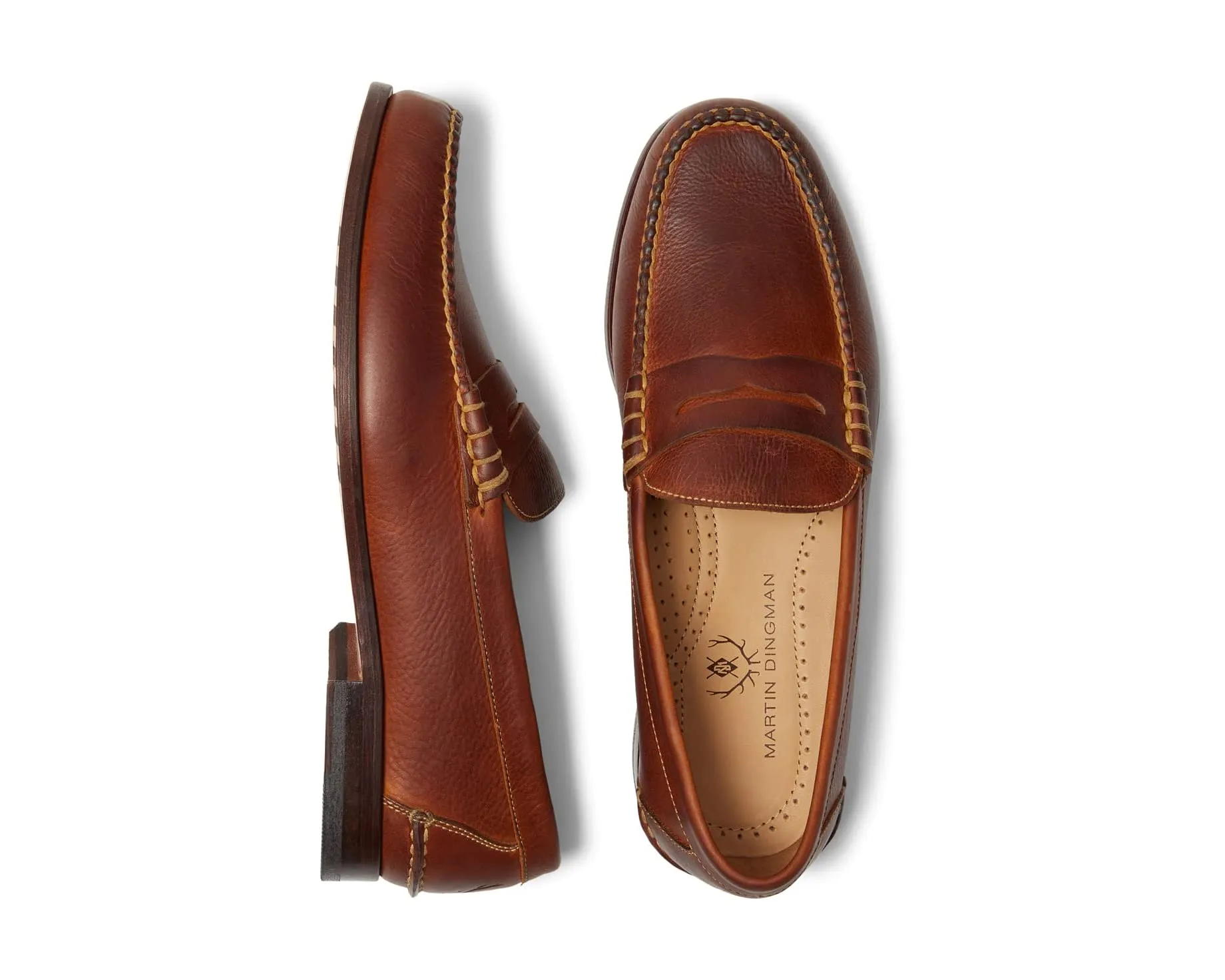 All American Penny Martin Dingman loafers, chestnut