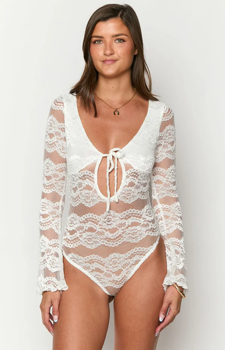 Angel White Lace Bodysuit