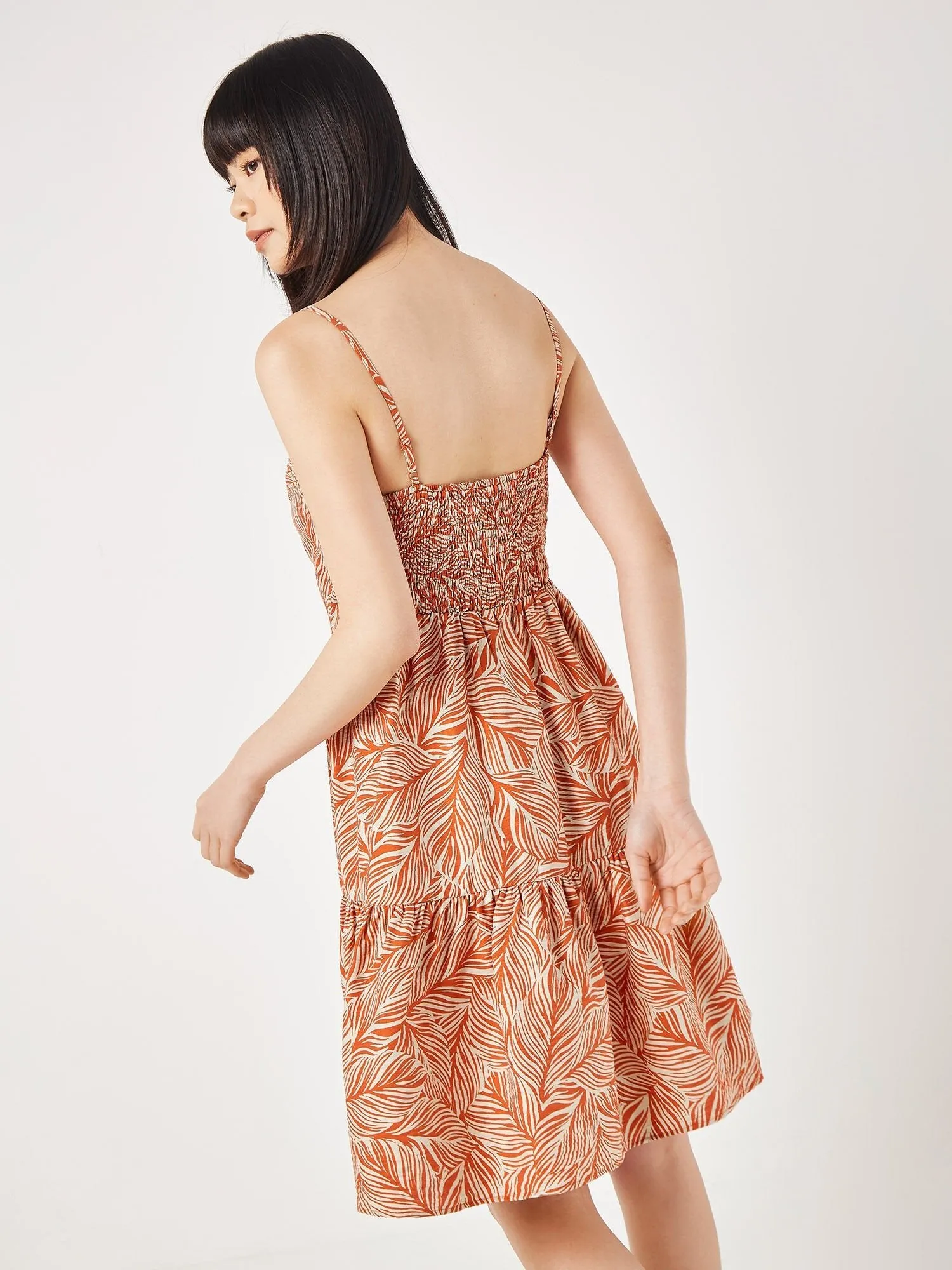 APRICOT - Geo Leaf Pintuck Mini Dress - 821842 - FINAL SALE