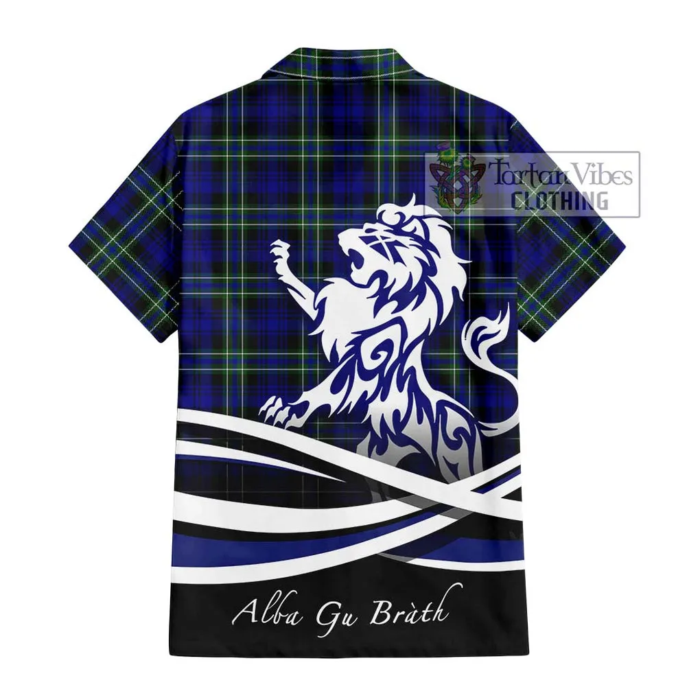 Arbuthnot Modern Tartan Short Sleeve Button Shirt with Alba Gu Brath Regal Lion Emblem