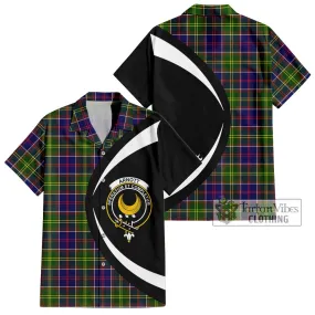 Arnott Tartan Short Sleeve Button Up with Family Crest Circle Style