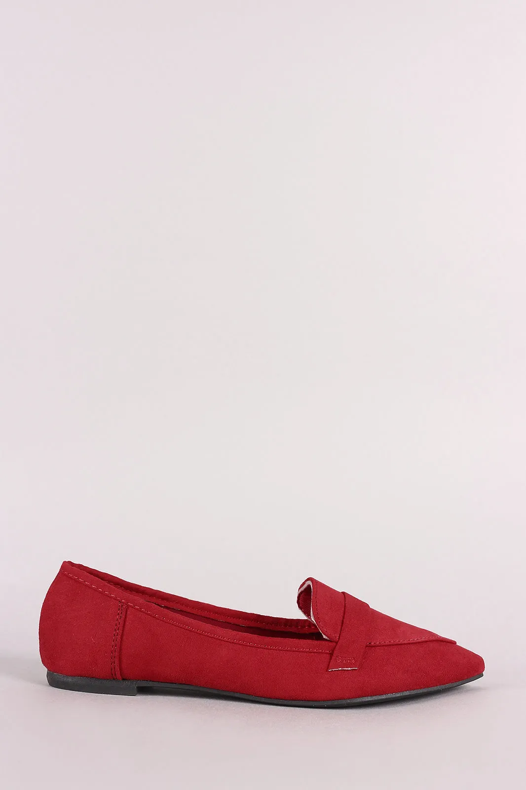 Bamboo Suede Pointy Toe Loafer Flat