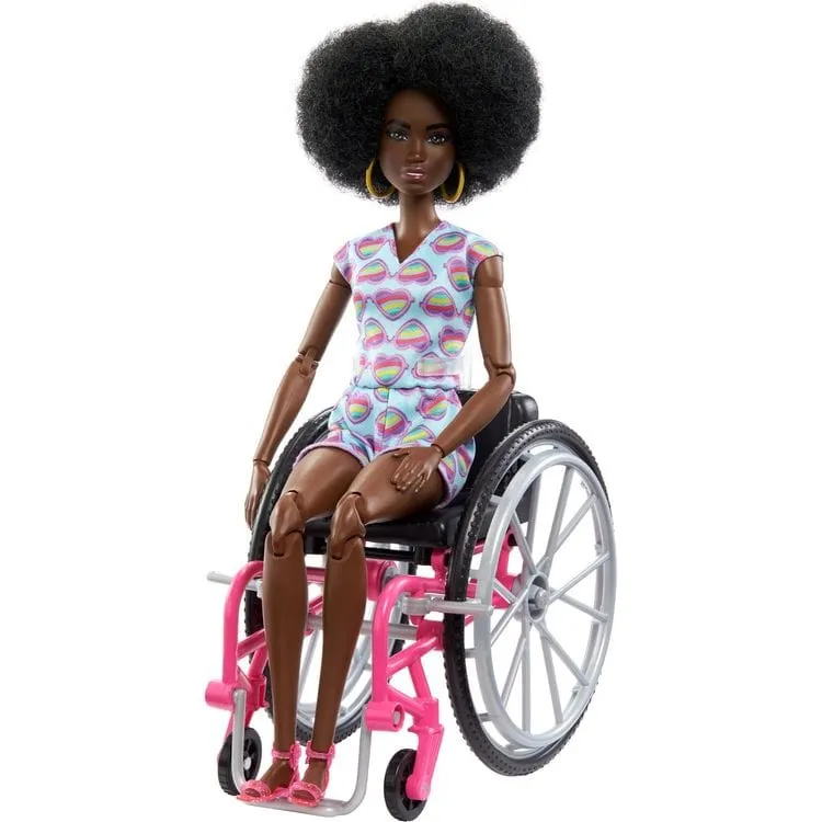 Barbie Fashionistas Doll #194 With Wheelchair & Ramp - Curly Brown Hair