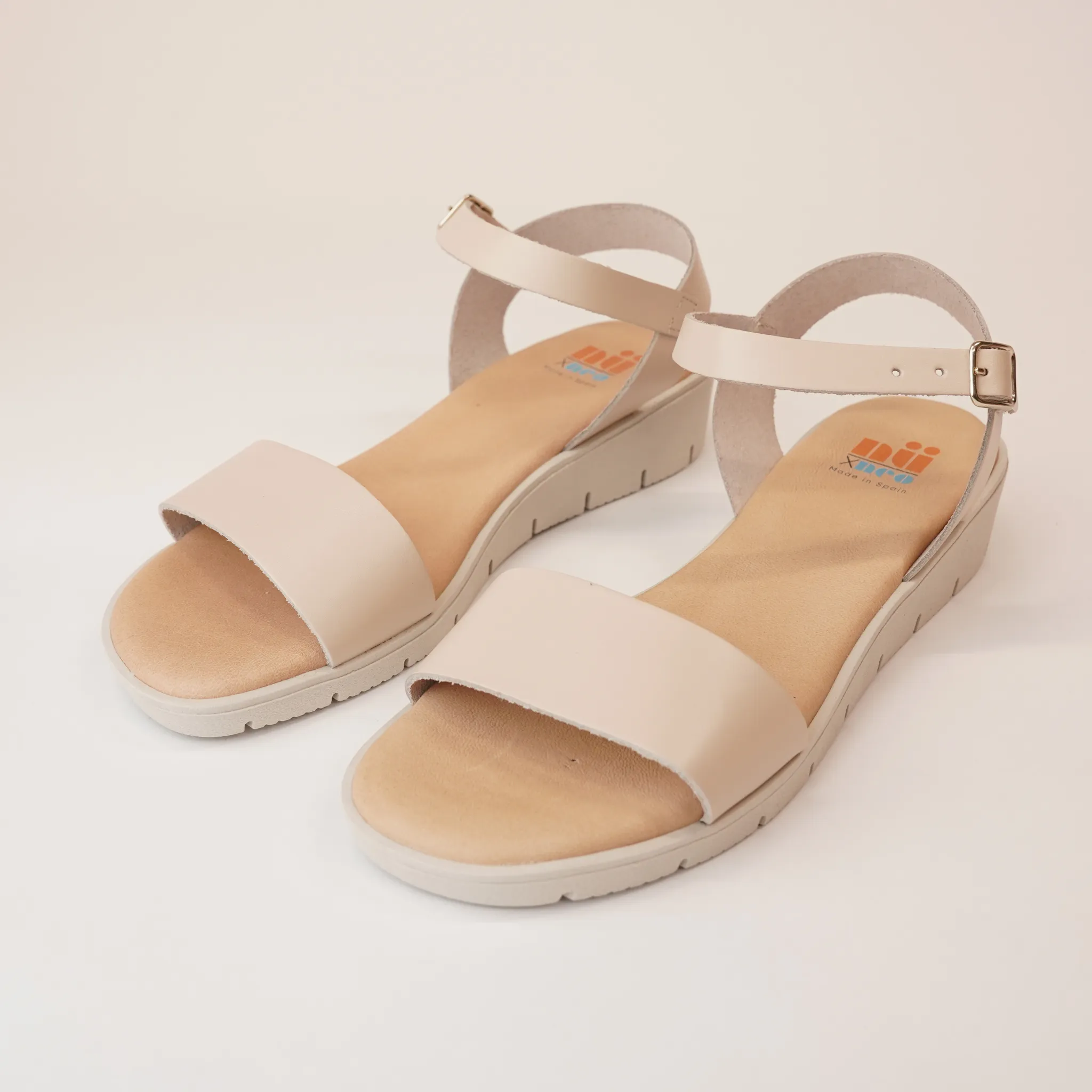 Bella Cream Leather Sandals