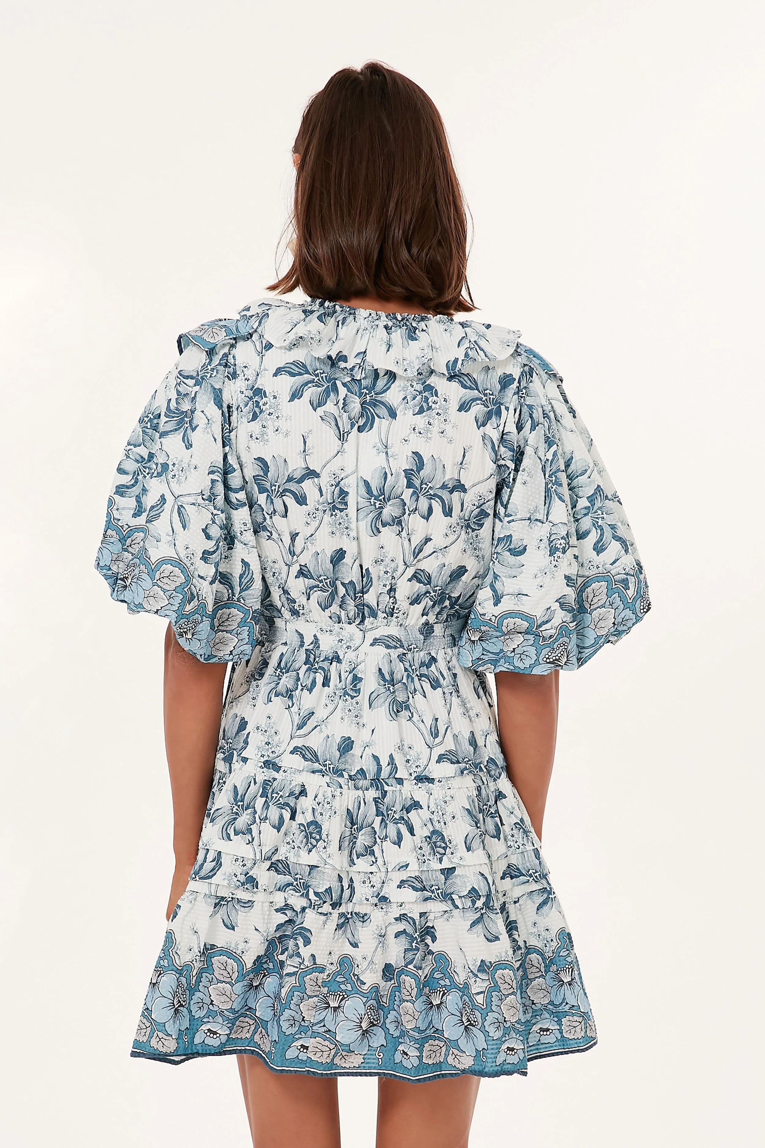 Beryl Blue Print Remy Mini Dress