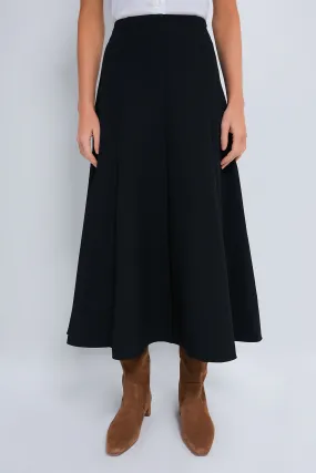 Black Dottie Aline Midi Skirt