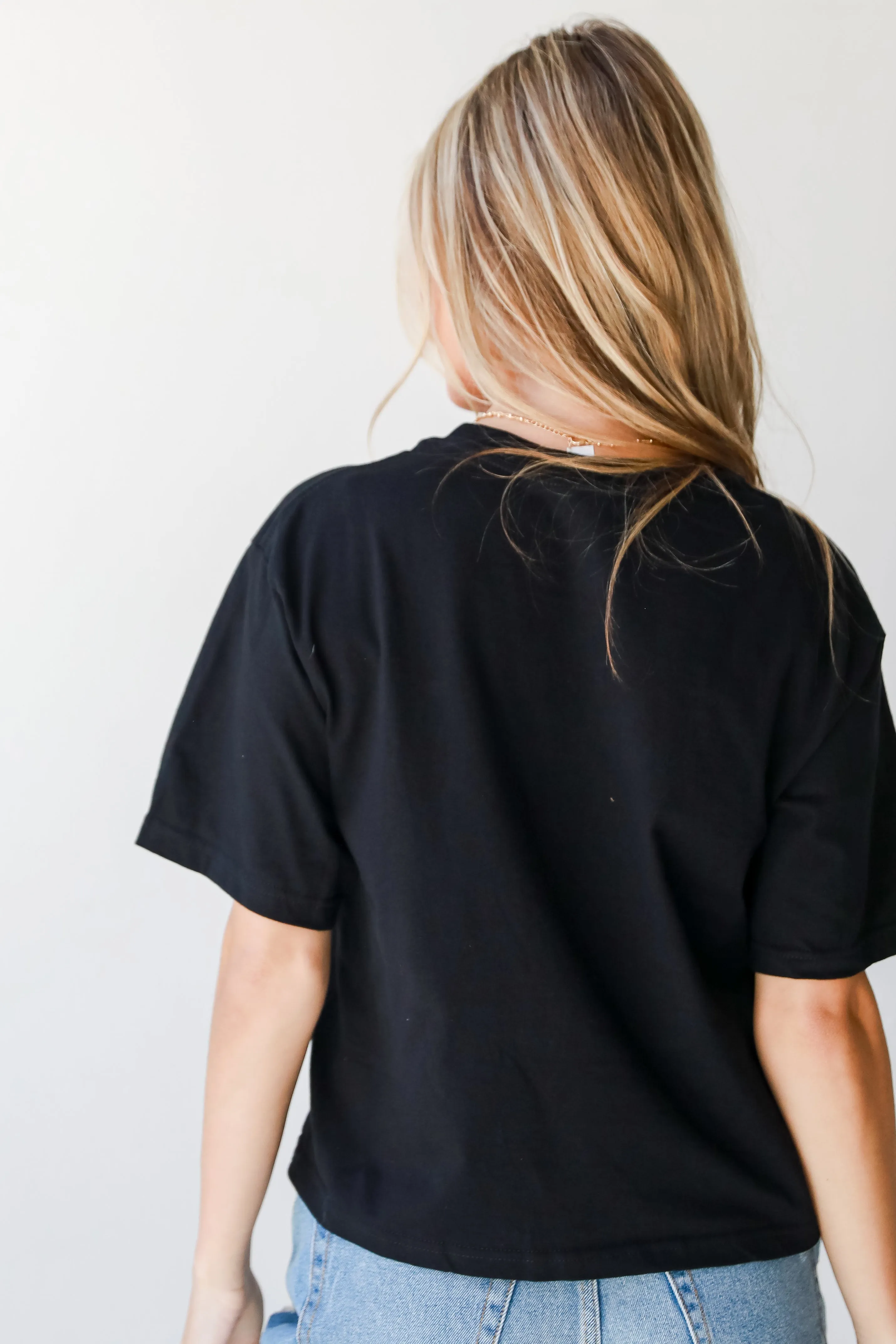 Black Georgia Block Letter Cropped Tee