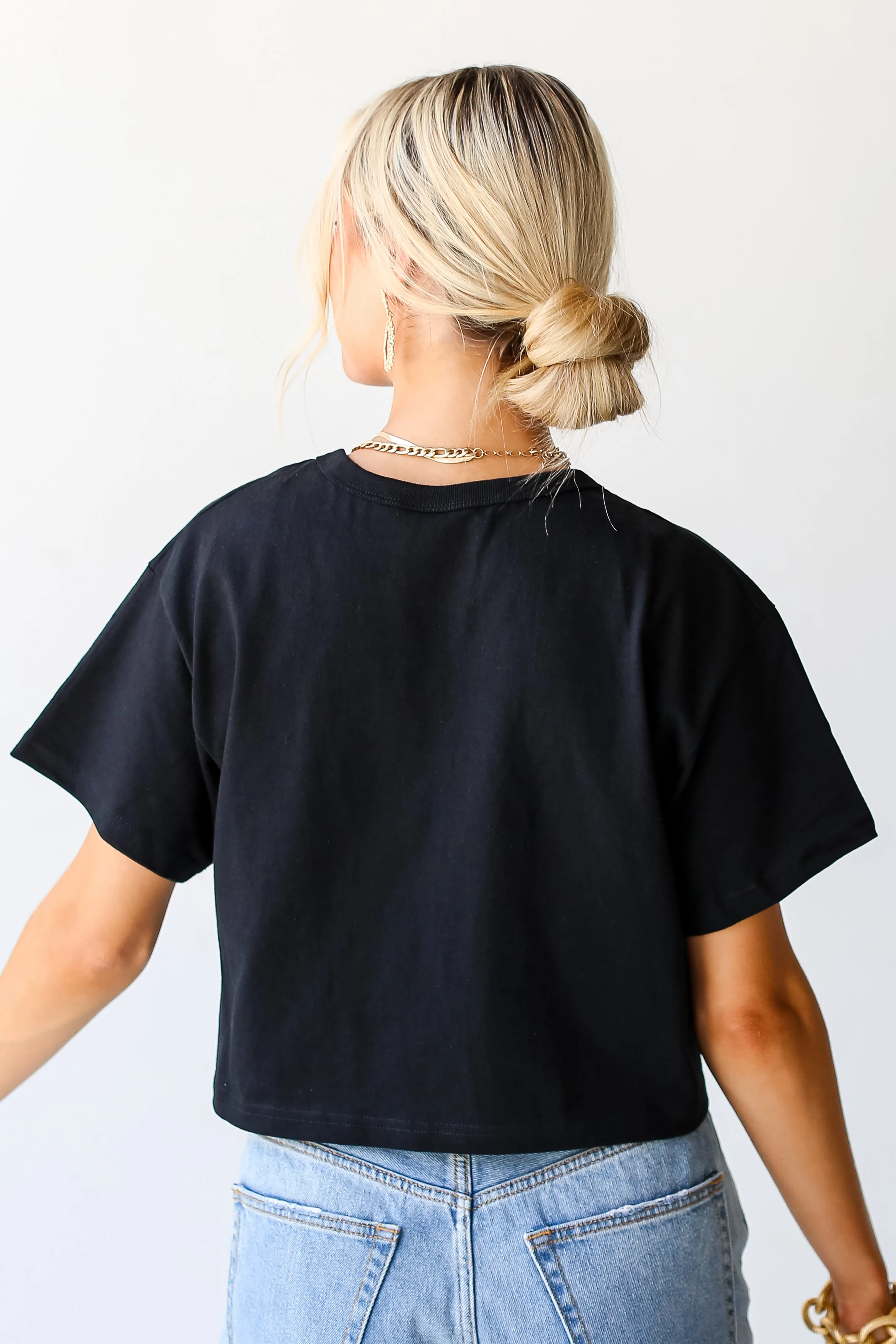 Black Georgia Cropped Tee