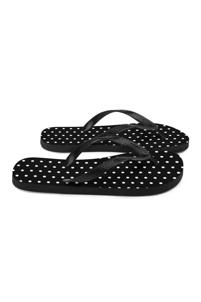 Black Polka-dot Flip-Flops