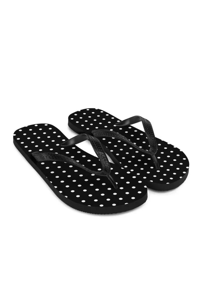 Black Polka-dot Flip-Flops