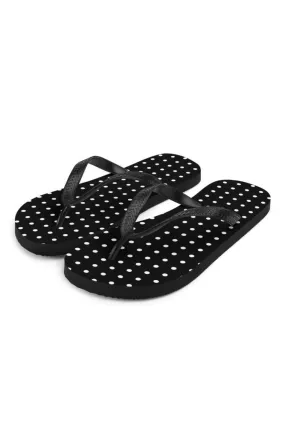 Black Polka-dot Flip-Flops