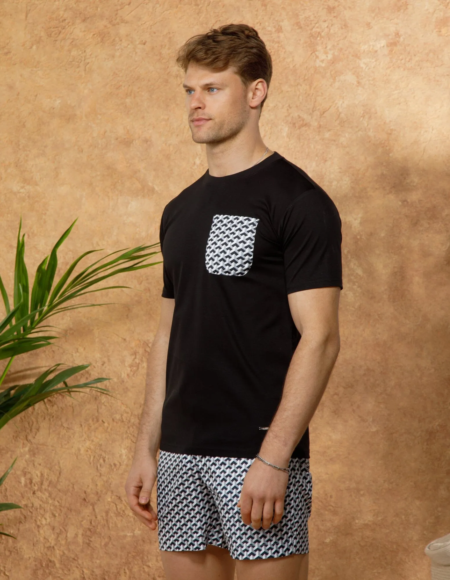 Black/Mono Illusion Pocket T-Shirt