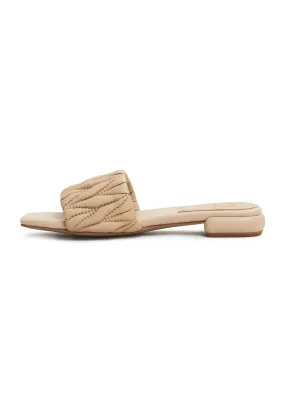 Block Heeled Slippers Stephanie - Beige