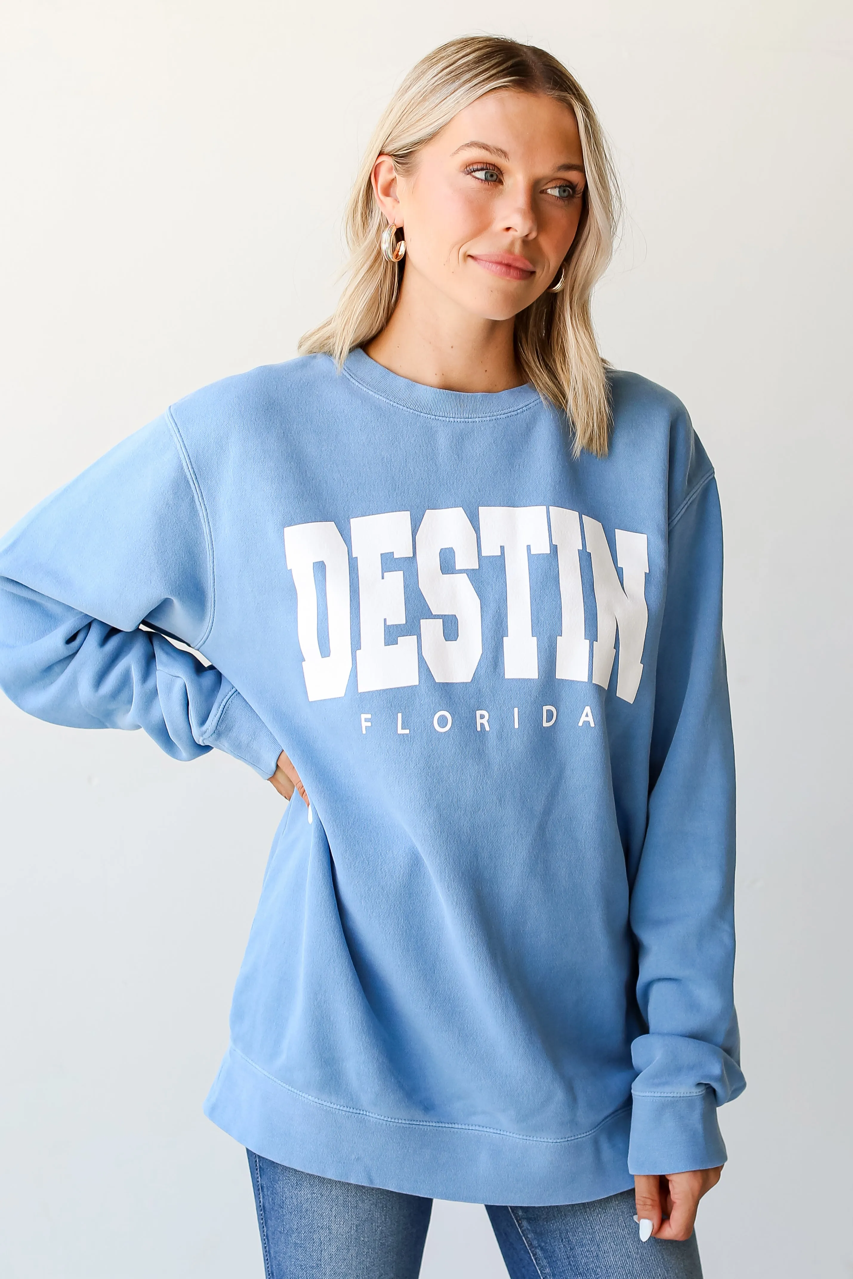 Blue Destin Florida Block Letter Sweatshirt