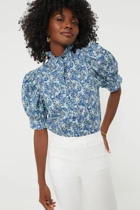 Blue Vines Louisa Blouse