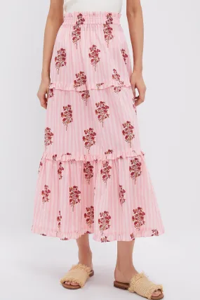 Blush Striped Bouquet Prado Skirt