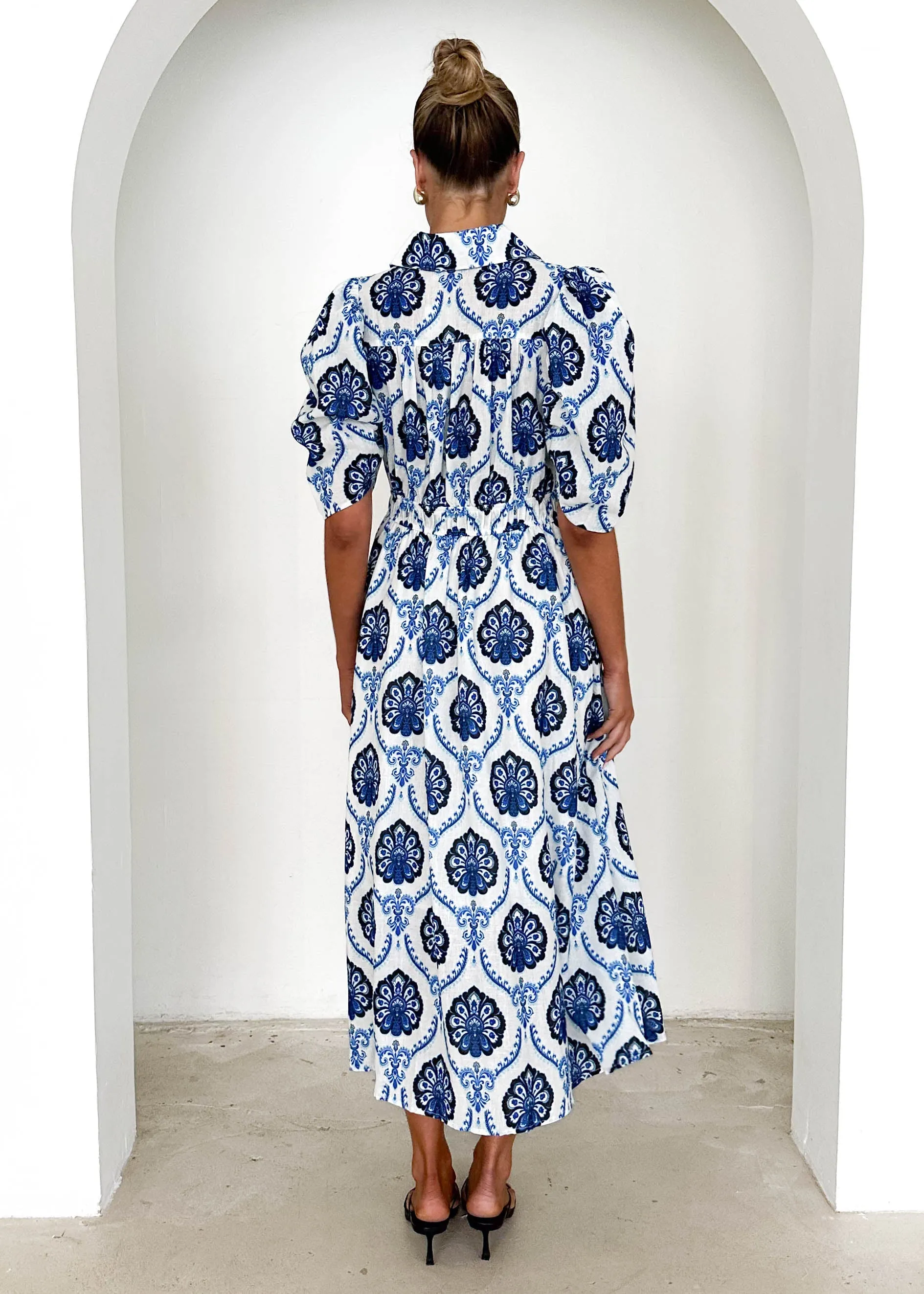 Bolt Maxi Dress - Blue Abstract