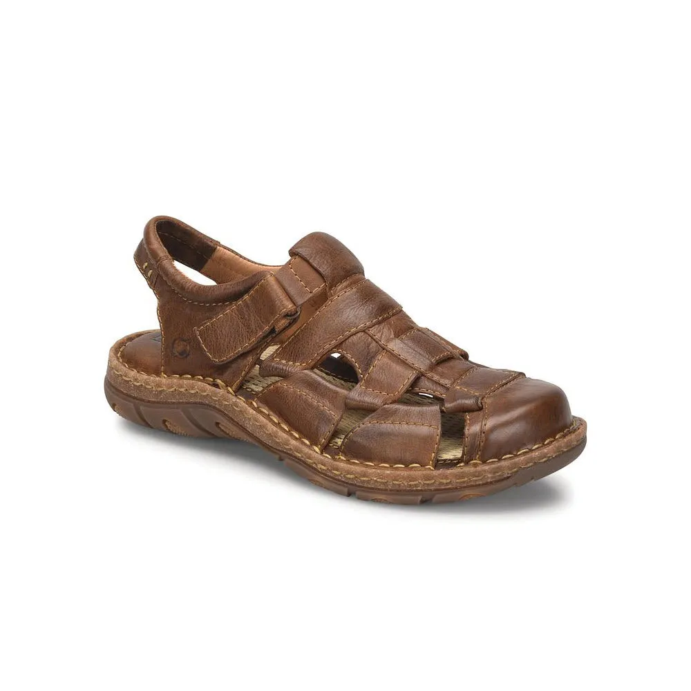 BORN CABOT III FISHERMAN CLOSED TOE SANDAL BROWN - MENS