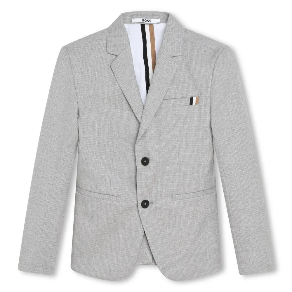 BOSS KIDSWEAR Chine Grey Suit Jacket