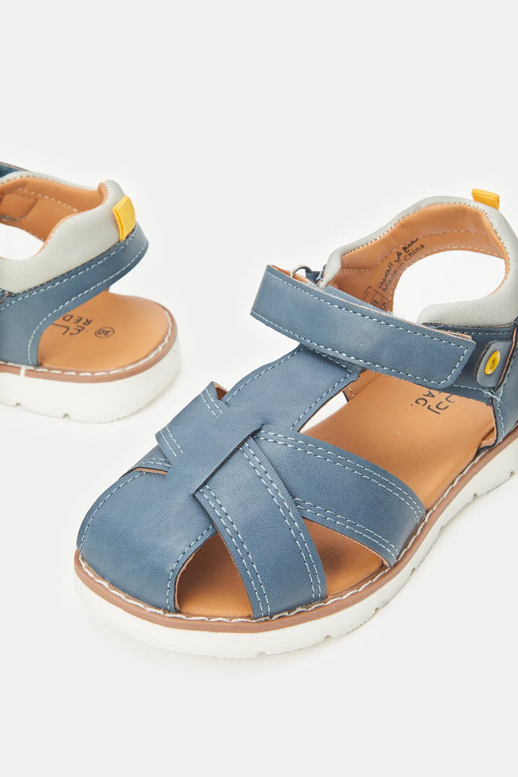 Boys Navy Strappy Comfort Fisherman Sandal