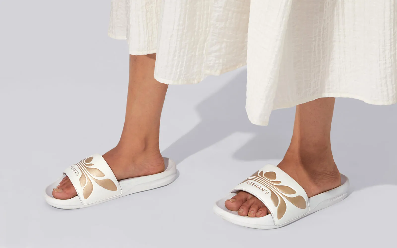 Breather Slides (Women Exclusive) : White-Gold