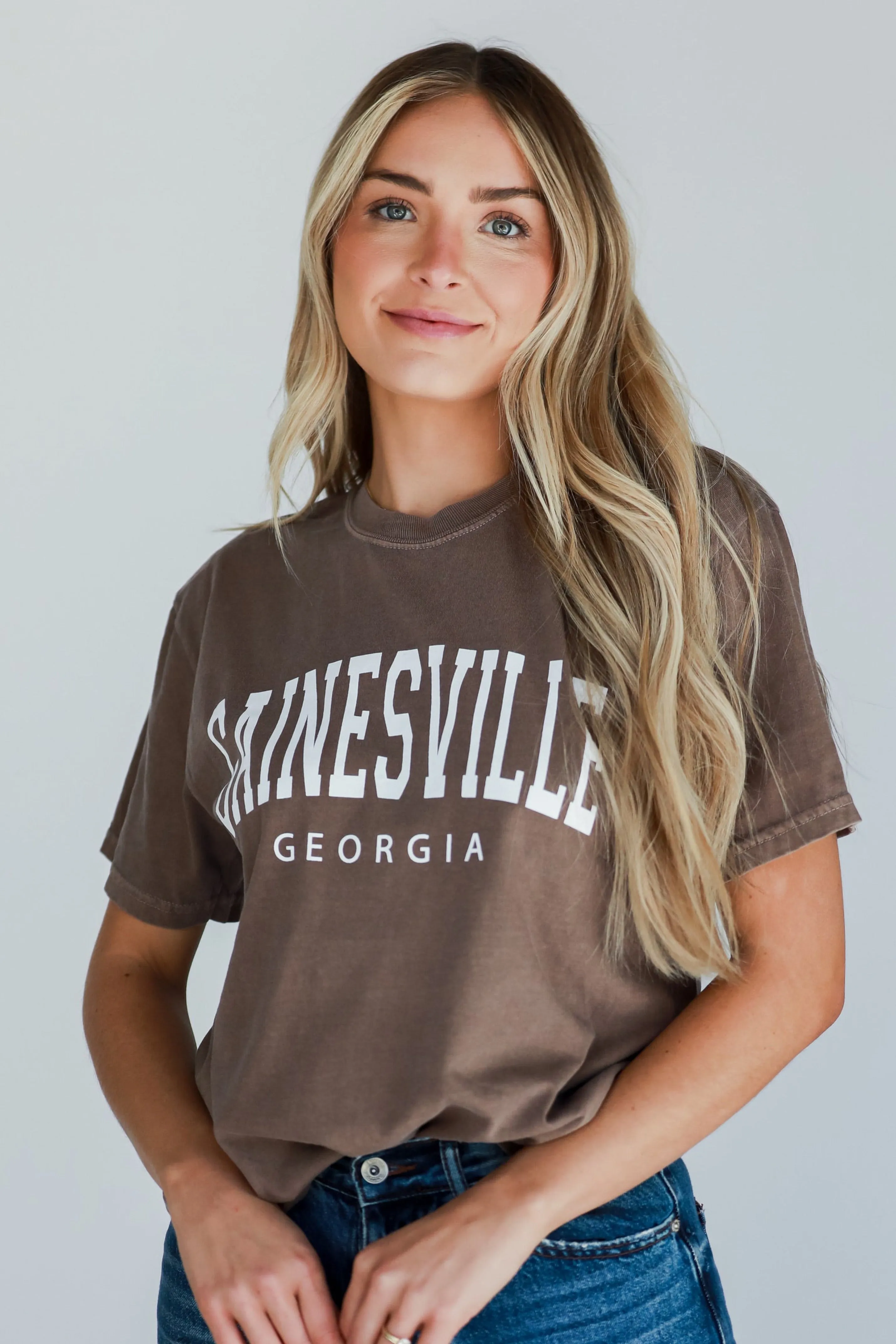 Brown Gainesville Georgia Block Letter Tee