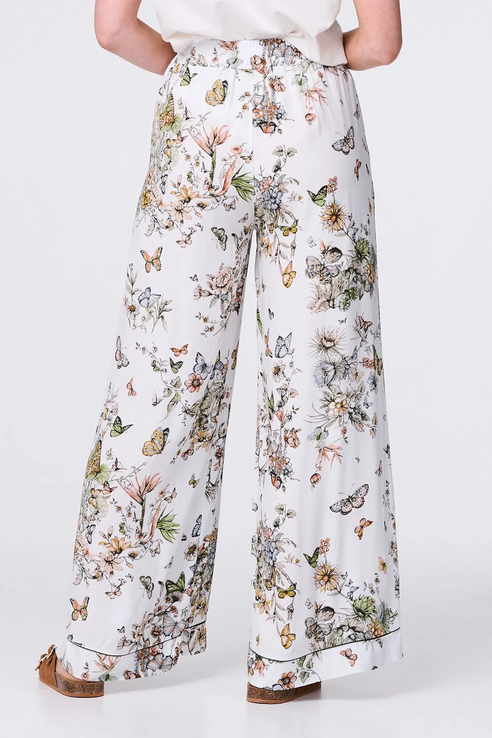 Butterfly Print High Rise Relaxed Trousers