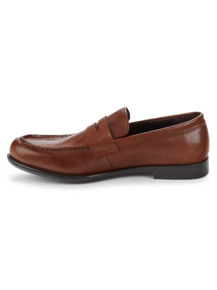 Calvin Klein Crispo Penny Loafers in Black Leather