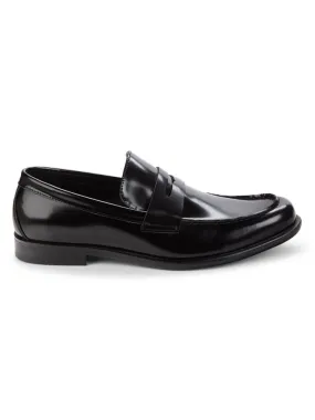 Calvin Klein Crispo Penny Loafers in Black Leather