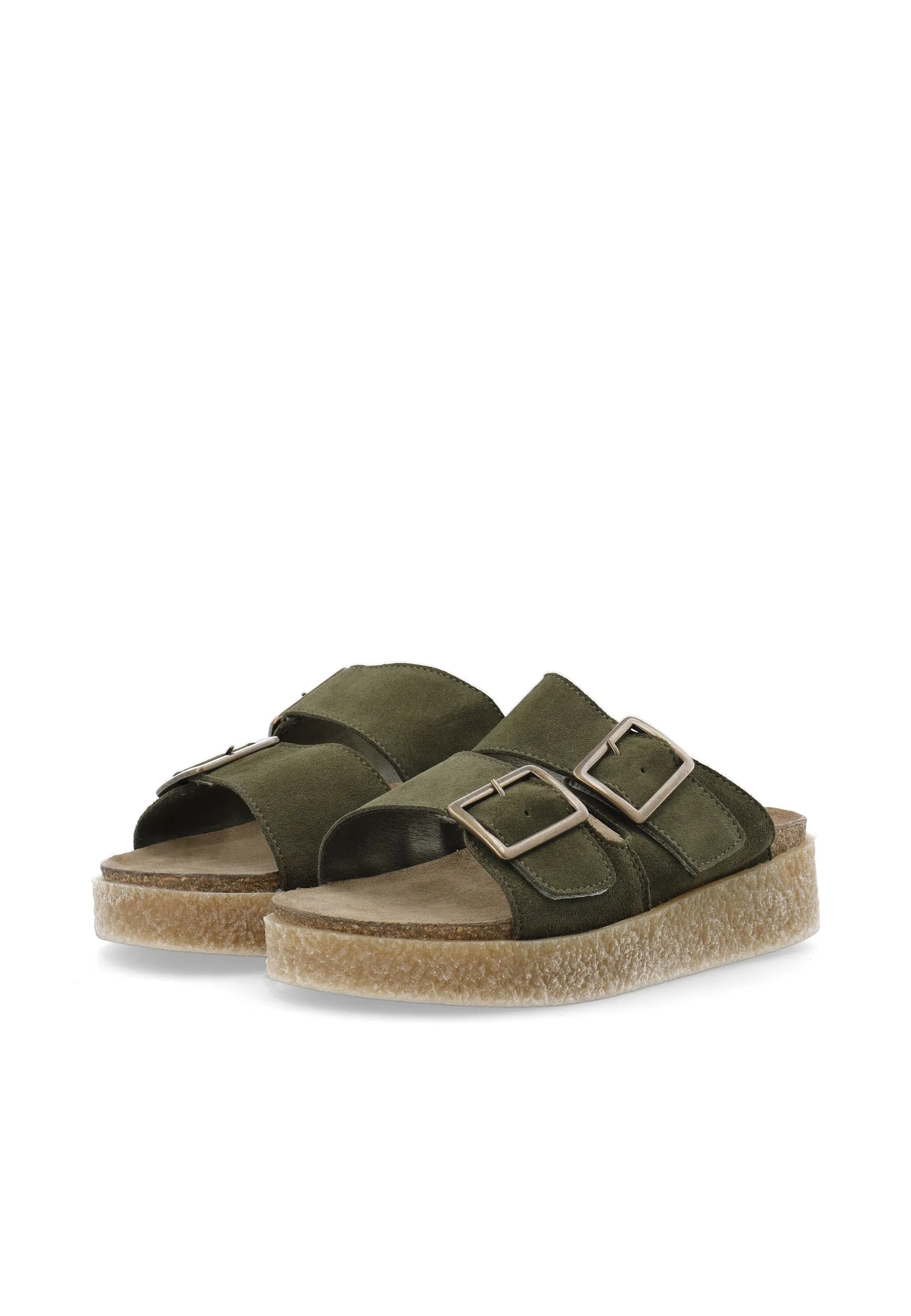 Casdagmar Olive Suede Slides