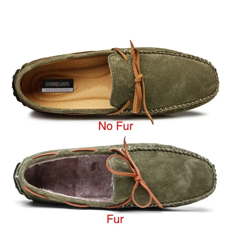 Casual Men Genuine Leather Shoes Summer Breathable Green Men's Loafers Leather Shoes Sapato Masculino Zapatos Hombre v1