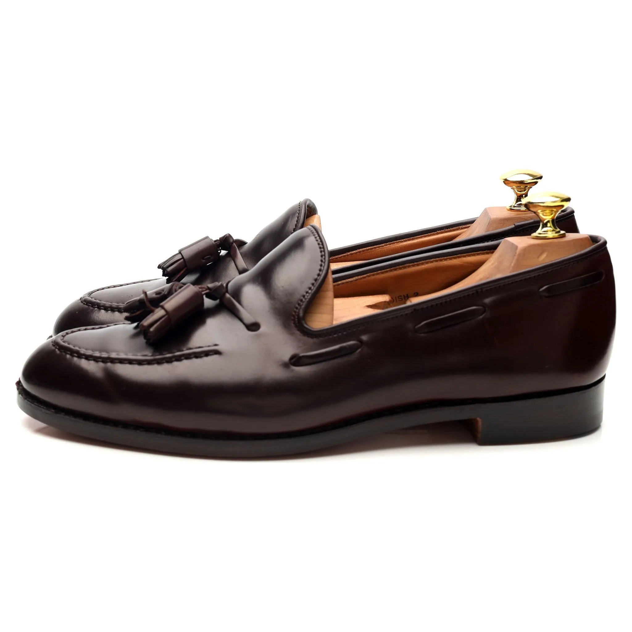 'Cavendish 2' Burgundy Cordovan Leather Tassel Loafers UK 8 E