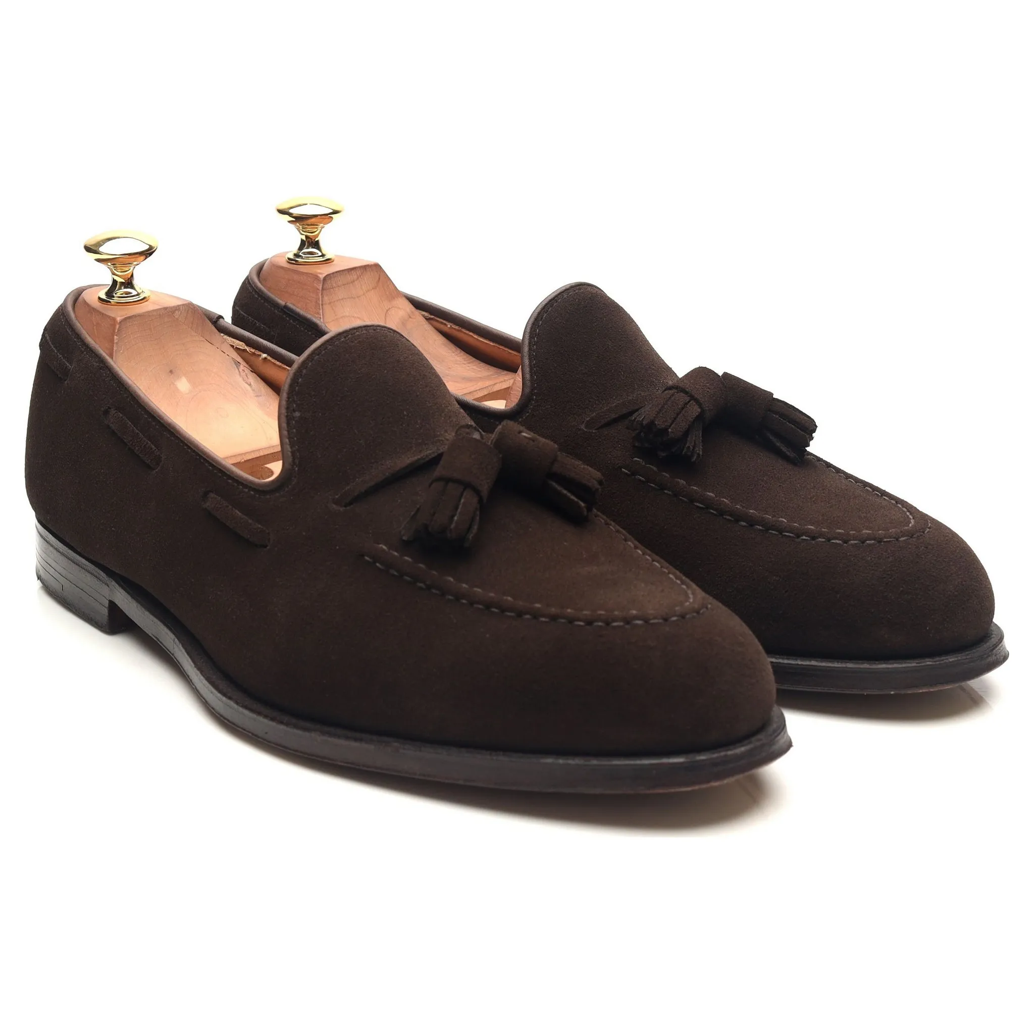 'Cavendish 2' Dark Brown Suede Tassel Loafers UK 9 E