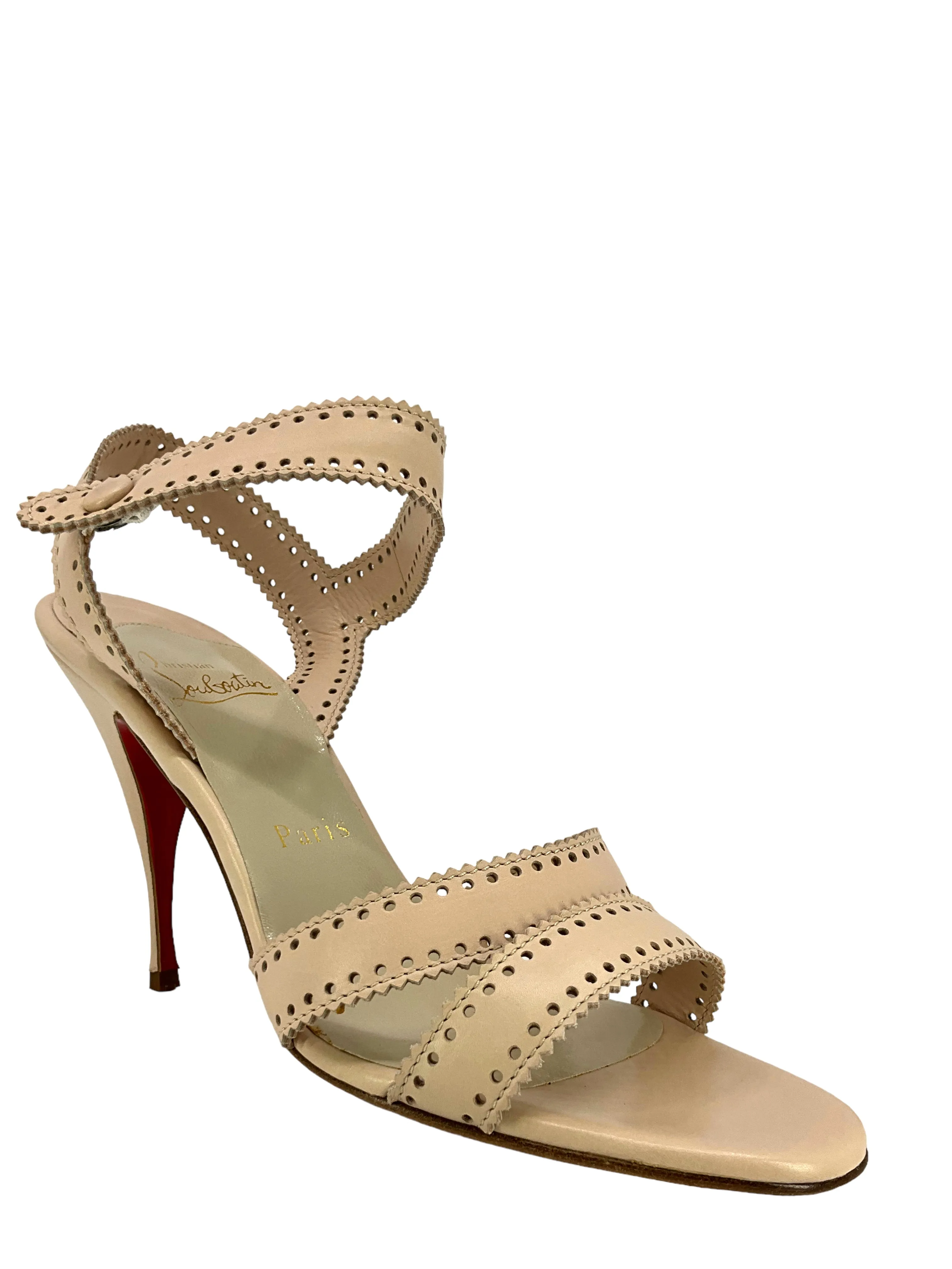 Christian Louboutin Perforated Strappy Sandals Size 9 NEW