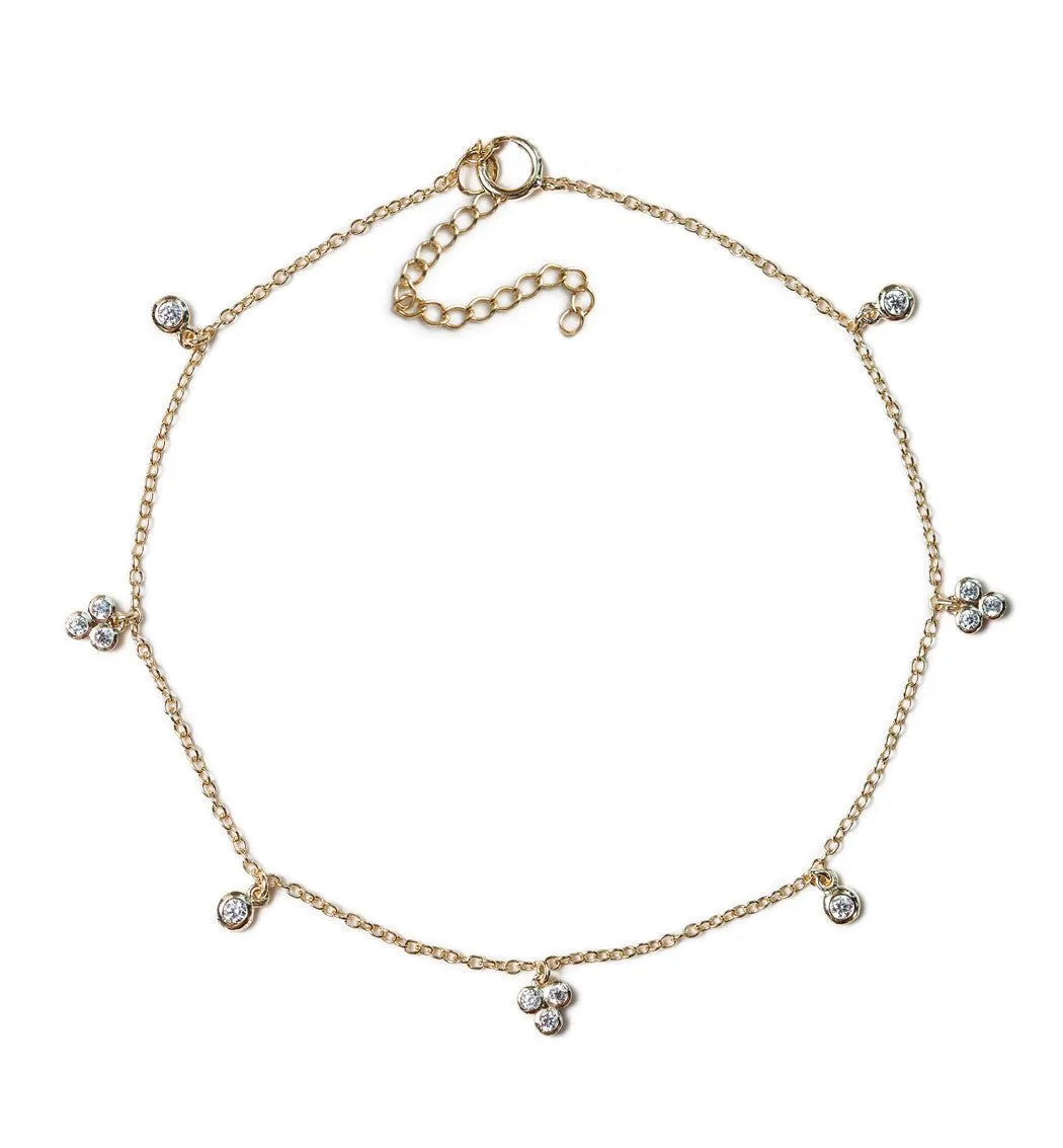 Clover Crystal Anklet