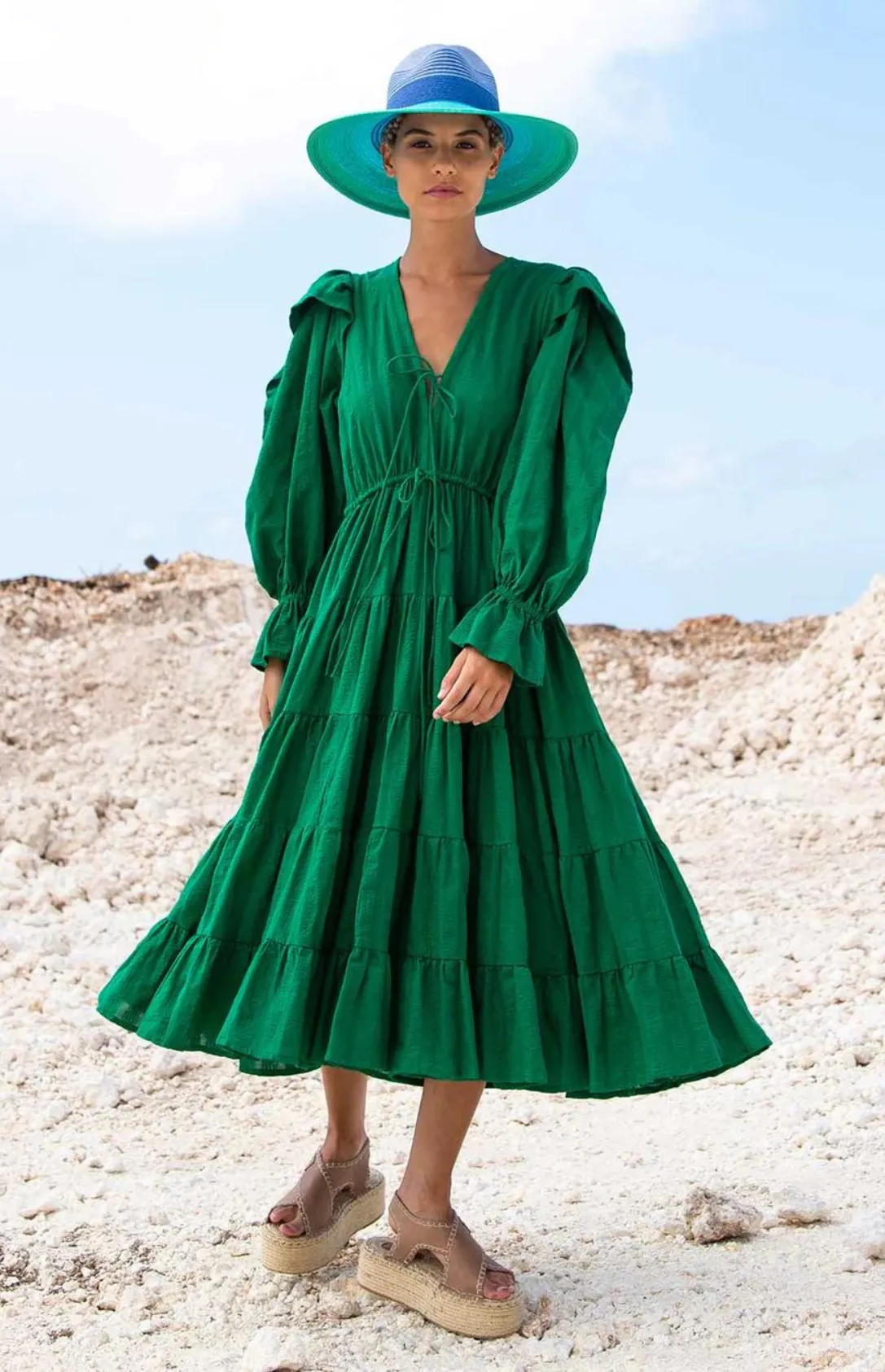 Colleen Dress - Cactus Green