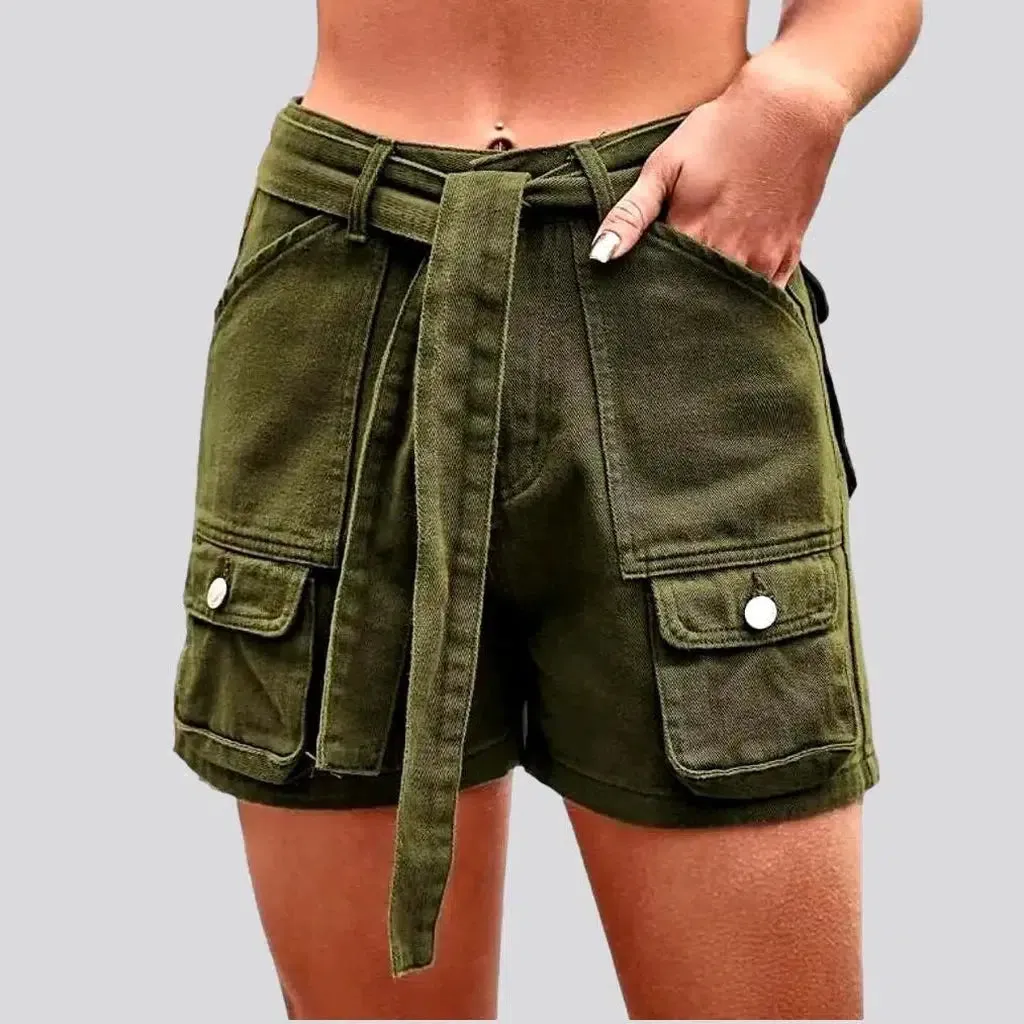 Color fashion denim shorts